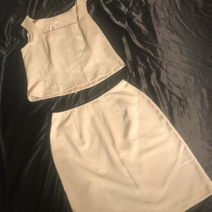 Two piece tan skirt and top